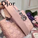 DIOR-0014-4 早春專櫃新款lady粉色原版小羊皮手提單肩包戴妃包