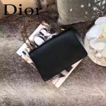 DIOR-008-5 個性百搭限量版J’ADIOR字母金屬黑色原版牛皮單肩斜挎包