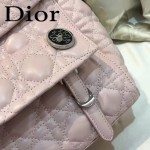 DIOR-0011 趣味百搭新款徽章裝飾粉色原版羊皮大號雙肩包書包