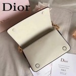 DIOR-009-3 歐美流行新款JADIOR字母金屬白色原版牛皮手拎包手拿包