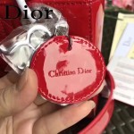 DIOR-0021-3 個性經典新款四格Lucky Badges紅色原版漆皮手提單肩包