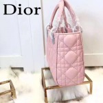 DIOR-0019-9 早春專櫃同步LADY粉紅色原版羊皮小號手提單肩包戴妃包