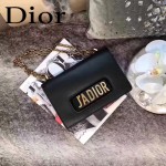DIOR-008-5 個性百搭限量版J’ADIOR字母金屬黑色原版牛皮單肩斜挎包