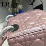 DIOR-0019-10 早春專櫃同步LADY珠光粉原版羊皮小號手提單肩包戴妃包