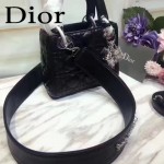 DIOR-0013 早春專櫃最新款黑色原版小羊皮小號單肩斜挎包戴妃包