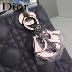 DIOR-0020 最新設計LADY四格灰色原版羊皮配三個徽章手提單肩包戴妃包