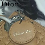 DIOR-0019-4 早春專櫃同步LADY杏色原版羊皮小號手提單肩包戴妃包
