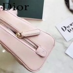DIOR-0017-2 秋冬專櫃櫥窗款Lilybag粉色原版皮全拉鏈手提單肩包