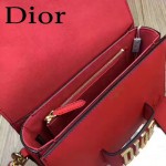 DIOR-0016-3 專櫃海報款復古字母五金紅色原版牛皮單肩斜挎包