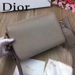 DIOR-0016-4 專櫃海報款復古字母五金灰色原版牛皮單肩斜挎包