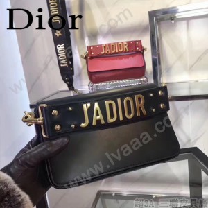 DIOR-009 歐美流行新款JADIOR字母金屬黑色原版牛皮手拎包手拿包