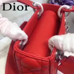 DIOR-0013-2 早春專櫃最新款紅色原版小羊皮小號單肩斜挎包戴妃包