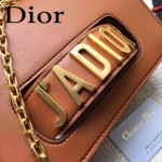 DIOR-008-3 個性百搭限量版J’ADIOR字母金屬土黃色原版牛皮單肩斜挎包