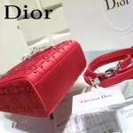 DIOR M44501-5 高級定制款紅色原版布料燙鑽迷你手提單肩包戴妃包