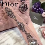 DIOR-0014-4 早春專櫃新款lady粉色原版小羊皮手提單肩包戴妃包