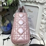 DIOR-0019-10 早春專櫃同步LADY珠光粉原版羊皮小號手提單肩包戴妃包