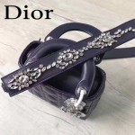 DIOR-0013-5 早春專櫃最新款藍色原版小羊皮小號單肩斜挎包戴妃包