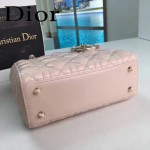 DIOR-0020-3 最新設計LADY四格粉色原版羊皮配三個徽章手提單肩包戴妃包