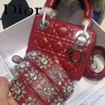DIOR-0019-7 早春專櫃同步LADY紅色原版羊皮小號手提單肩包戴妃包