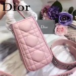 DIOR-0013-4 早春專櫃最新款粉色原版小羊皮小號單肩斜挎包戴妃包