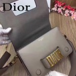 DIOR-0016-4 專櫃海報款復古字母五金灰色原版牛皮單肩斜挎包