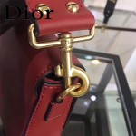 DIOR-009-2 歐美流行新款JADIOR字母金屬紅色原版牛皮手拎包手拿包