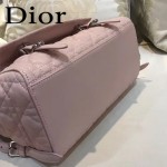 DIOR-0011 趣味百搭新款徽章裝飾粉色原版羊皮大號雙肩包書包