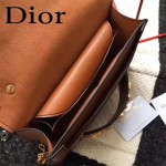 DIOR-008-3 個性百搭限量版J’ADIOR字母金屬土黃色原版牛皮單肩斜挎包