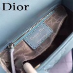 DIOR-0019-2 早春專櫃同步LADY藍色原版羊皮小號手提單肩包戴妃包