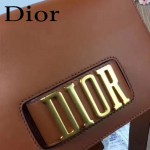 DIOR-0016 專櫃海報款復古字母五金土黃色原版牛皮單肩斜挎包
