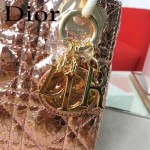 DIOR-0012 高級定制Cannage三格藤格紋玫瑰金原版瓷磚效果鹿皮手提單肩包
