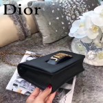 DIOR-008-5 個性百搭限量版J’ADIOR字母金屬黑色原版牛皮單肩斜挎包