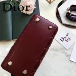 DIOR-0017-3 秋冬專櫃櫥窗款Lilybag棗紅拼黑色原版皮全拉鏈手提單肩包