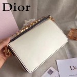 DIOR-009-3 歐美流行新款JADIOR字母金屬白色原版牛皮手拎包手拿包
