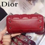 DIOR-0019-7 早春專櫃同步LADY紅色原版羊皮小號手提單肩包戴妃包