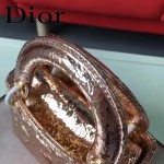 DIOR-0012 高級定制Cannage三格藤格紋玫瑰金原版瓷磚效果鹿皮手提單肩包