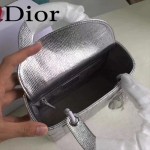DIOR-0020-6 最新設計LADY四格銀色原版羊皮配三個徽章手提單肩包戴妃包