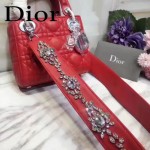 DIOR-0013-2 早春專櫃最新款紅色原版小羊皮小號單肩斜挎包戴妃包