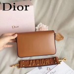 DIOR-009-5 歐美流行新款JADIOR字母金屬土黃色原版牛皮手拎包手拿包