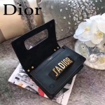 DIOR-008-5 個性百搭限量版J’ADIOR字母金屬黑色原版牛皮單肩斜挎包