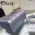 DIOR M44501-6 高級定制款藍色原版布料燙鑽迷你手提單肩包戴妃包