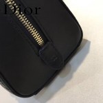 DIOR-0017-5 秋冬專櫃櫥窗款Lilybag黑色原版皮全拉鏈手提單肩包