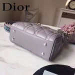 DIOR-0019-6 早春專櫃同步LADY灰色原版羊皮小號手提單肩包戴妃包