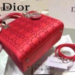 DIOR M44500-4 名媛必備單品五格紅色原版布料燙鑽手提單肩包戴妃包