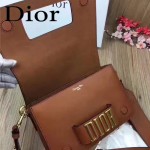 DIOR-0016 專櫃海報款復古字母五金土黃色原版牛皮單肩斜挎包