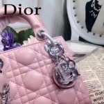 DIOR-0013-4 早春專櫃最新款粉色原版小羊皮小號單肩斜挎包戴妃包