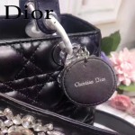 DIOR-0014 早春專櫃新款lady黑色原版小羊皮手提單肩包戴妃包