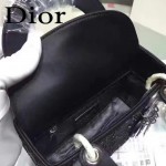 DIOR M44501-3 高級定制款黑色原版布料燙鑽迷你手提單肩包戴妃包