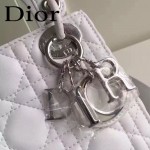 DIOR-0019-5 早春專櫃同步LADY白色原版羊皮小號手提單肩包戴妃包