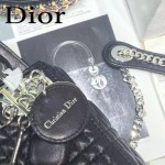 DIOR-0019-3 早春專櫃同步LADY黑色原版羊皮小號手提單肩包戴妃包